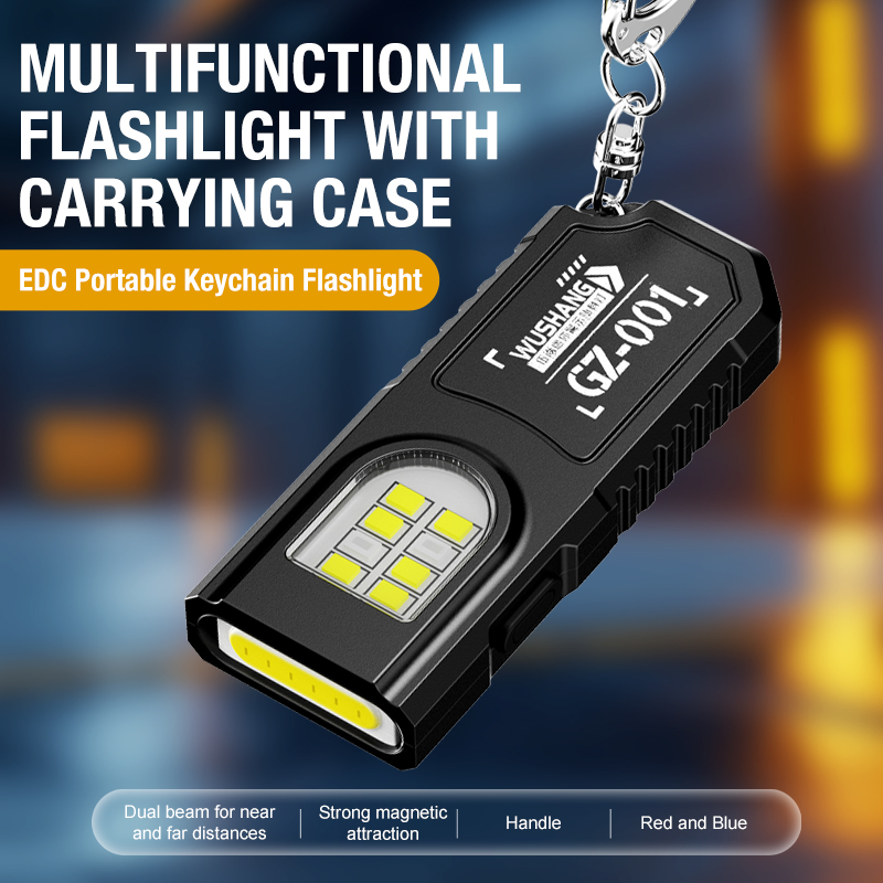 Outdoor Power Lights - Portable Keychain LED COB Flashlight USB