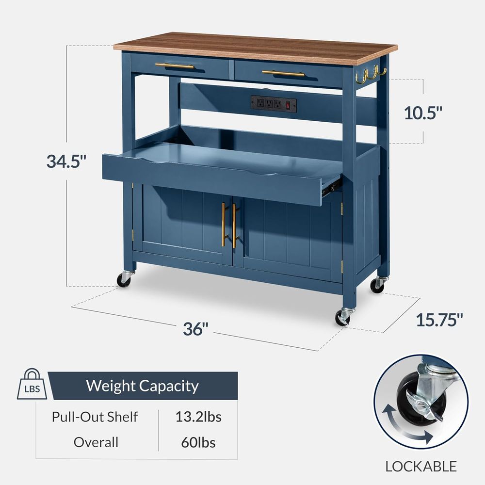 36in Large Rolling Kitchen Isl - đánh giá và giá Outdoor Power Wheels