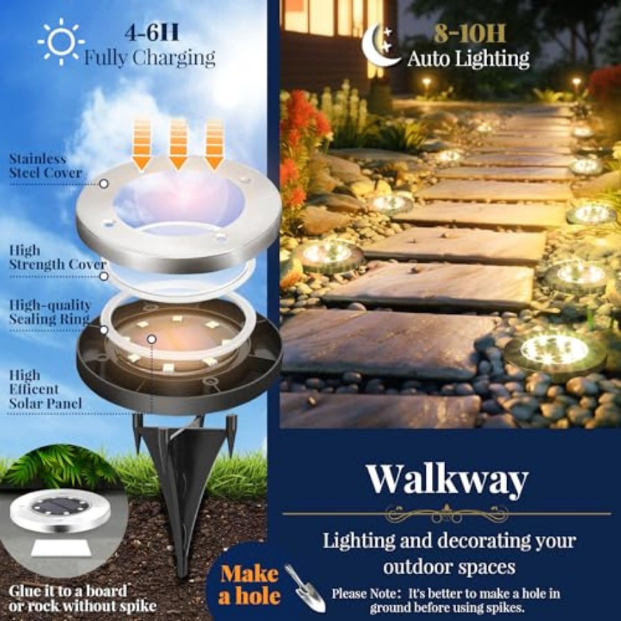 Solar Ground Lights Solar Ligh - đánh giá và giá Outdoor Power Lights