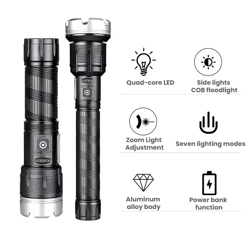 High-power LED Flashlight Tele - đánh giá và giá Outdoor Power Meter